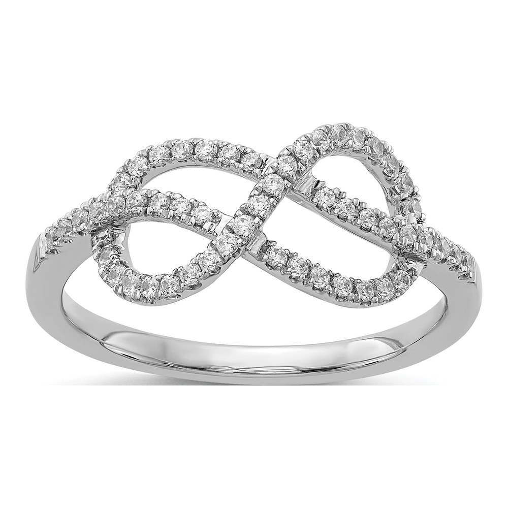 14K White Gold 1/4 ct tw Diamond Celtic Knot Infinity Ring