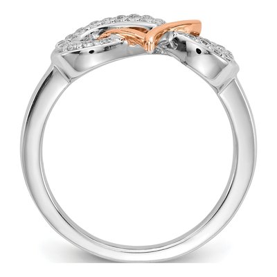 14K Two-Tone Gold 1/6 ct tw Diamond Heart Infinity Ring – view 3