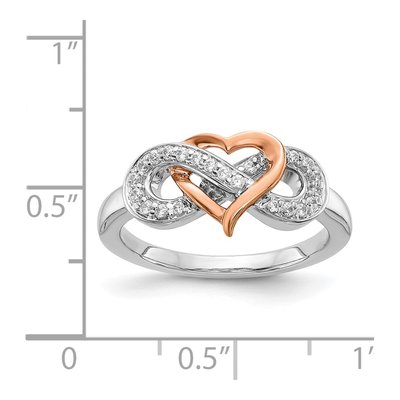 14K Two-Tone Gold 1/6 ct tw Diamond Heart Infinity Ring – view 4