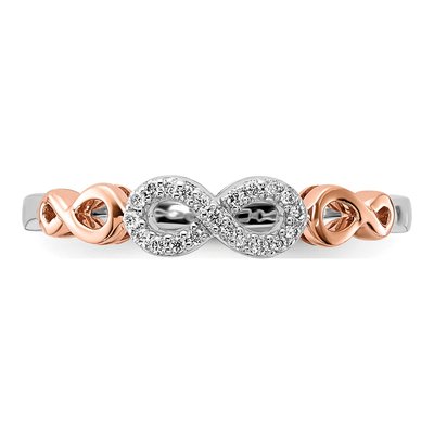 10K Rose Gold 1/20 ct tw Diamond Infinity Ring – view 4