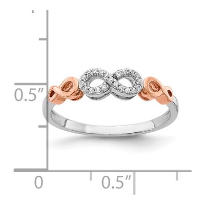 10K Rose Gold 1/20 ct tw Diamond Infinity Ring – view 5