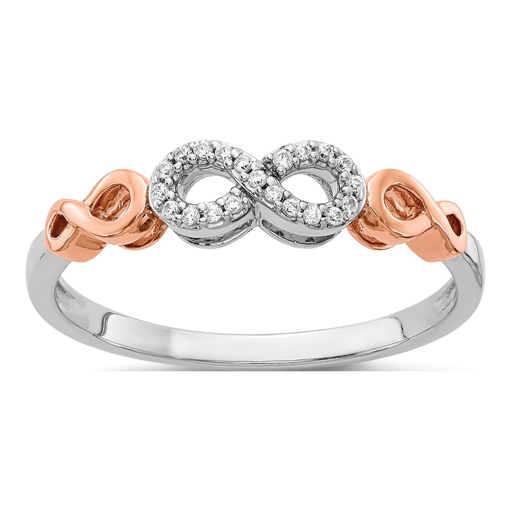 10K Rose Gold 1/20 ct tw Diamond Infinity Ring