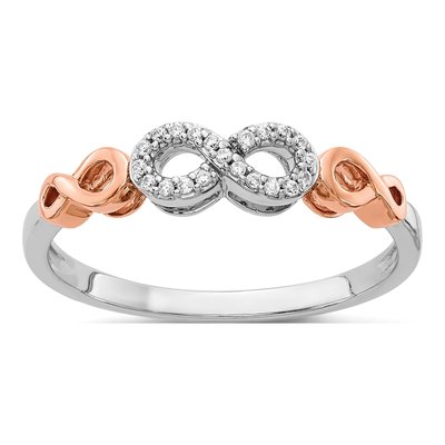 10K Rose Gold 1/20 ct tw Diamond Infinity Ring