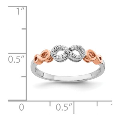 14K Rose Gold 1/20 ct tw Diamond Infinity Ring – view 5