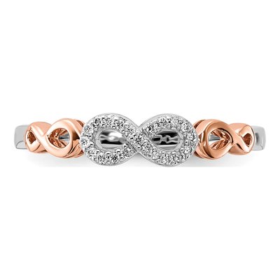 14K Rose Gold 1/20 ct tw Diamond Infinity Ring – view 6