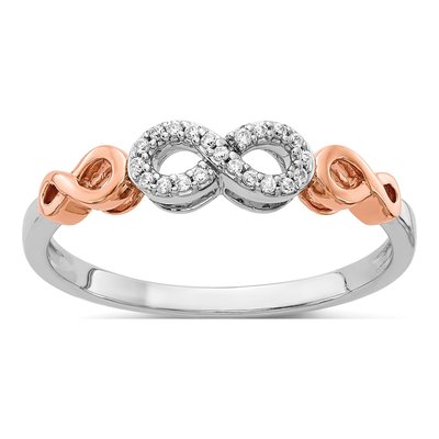 14K Rose Gold 1/20 ct tw Diamond Infinity Ring