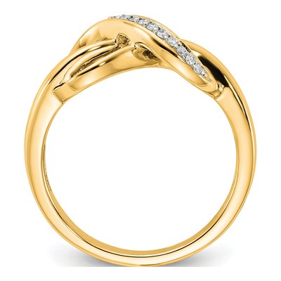 10K Yellow Gold 1/15 ct tw Diamond Infinity Ring – view 2