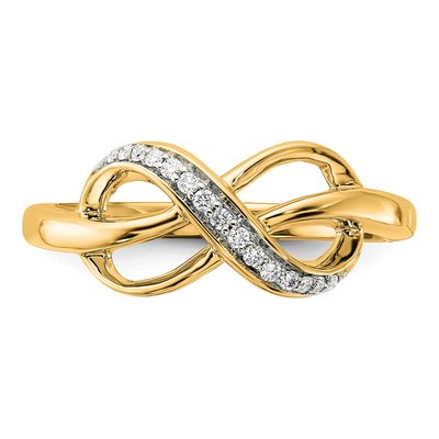 10K Yellow Gold 1/15 ct tw Diamond Infinity Ring – view 4