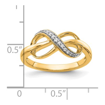 10K Yellow Gold 1/15 ct tw Diamond Infinity Ring – view 5