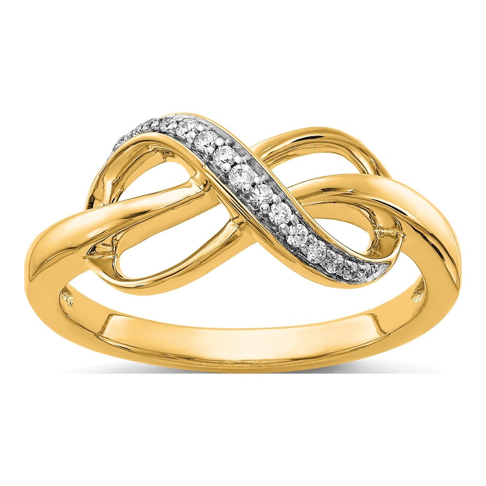 10K Yellow Gold 1/15 ct tw Diamond Infinity Ring