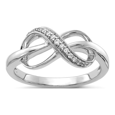 14K White Gold 1/15 ct tw Diamond Infinity Ring