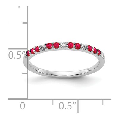 10K White Gold 1/20 ct tw Ruby & Diamond Ring – view 3