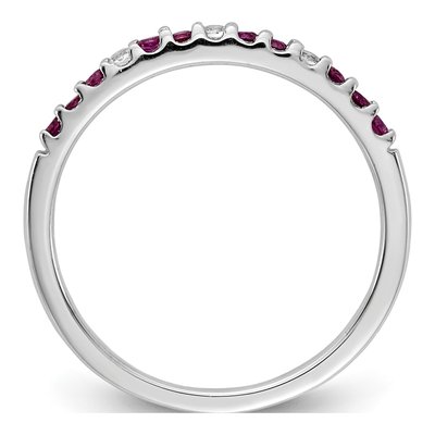 14K White Gold 1/20 ct tw Ruby & Diamond Ring – view 2