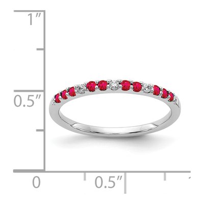 14K White Gold 1/20 ct tw Ruby & Diamond Ring – view 3