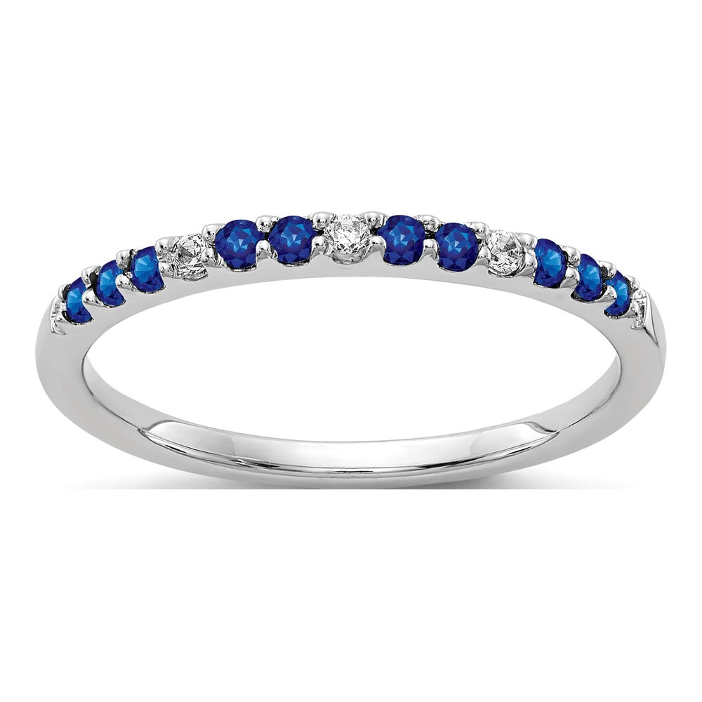 10K White Gold 1/20 ct tw Sapphire & Diamond Ring