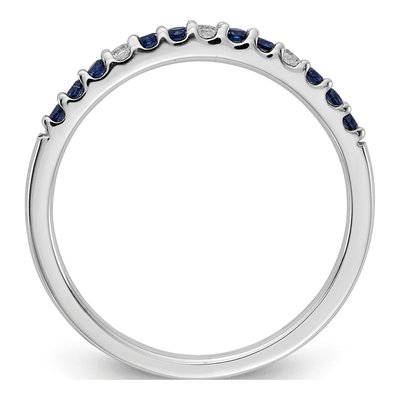 14K White Gold 1/20 ct tw Sapphire & Diamond Ring – view 3