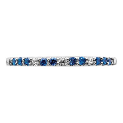 14K White Gold 1/20 ct tw Sapphire & Diamond Ring – view 6