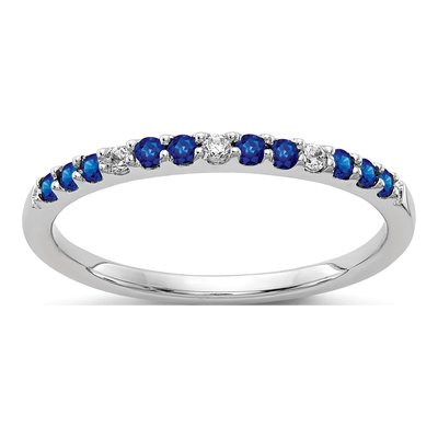 14K White Gold 1/20 ct tw Sapphire & Diamond Ring