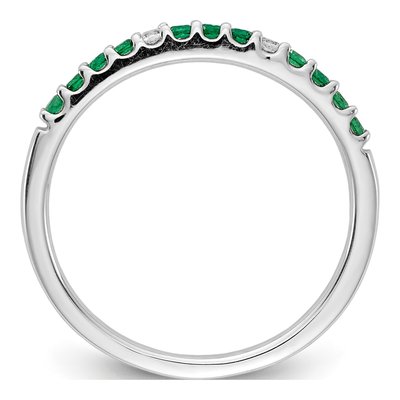 14K White Gold Emerald & Diamond Ring – view 3