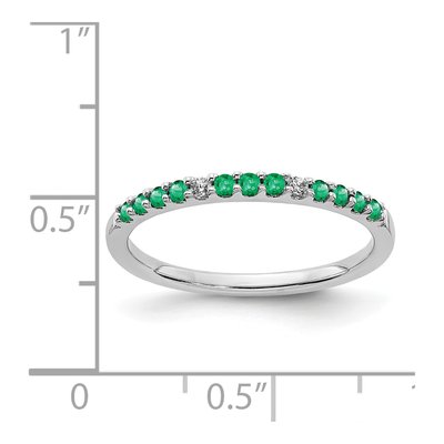 14K White Gold Emerald & Diamond Ring – view 4