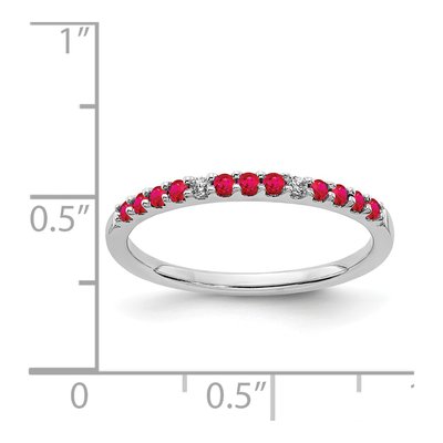 14K White Gold Ruby & Diamond Ring – view 4