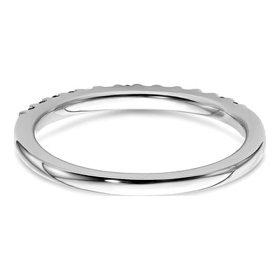 14K White Gold Diamond & Blue Sapphire Band Ring – view 7