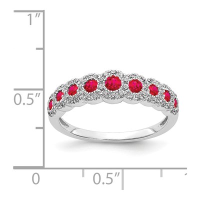 14K White Gold 1/4 ct tw Ruby & Diamond Graduated Ring – view 4