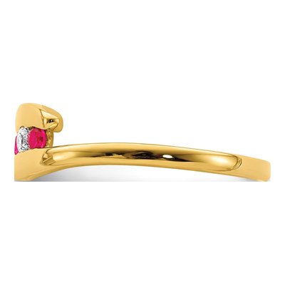 14K Yellow Gold Ruby & Diamond Bypass Ring – view 4