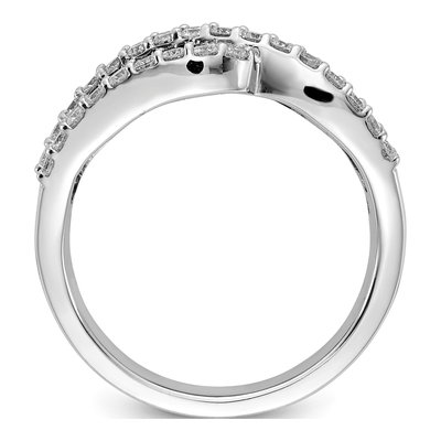 14K White Gold 5/8 ct tw Ruby & Diamond Bypass Ring – view 2