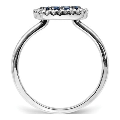 14K White Gold 1/7 ct tw Sapphire & Diamond Ring – view 3