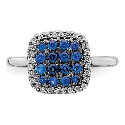 14K White Gold 1/7 ct tw Sapphire & Diamond Ring – view 6