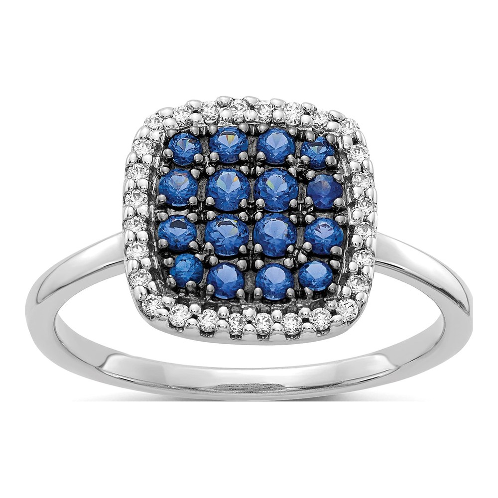 14K White Gold 1/7 ct tw Sapphire & Diamond Ring