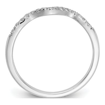 14K White Gold 1/8 ct tw Diamond Contoured Wedding Band – view 3