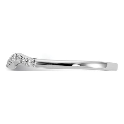14K White Gold 1/8 ct tw Diamond Contoured Wedding Band – view 4
