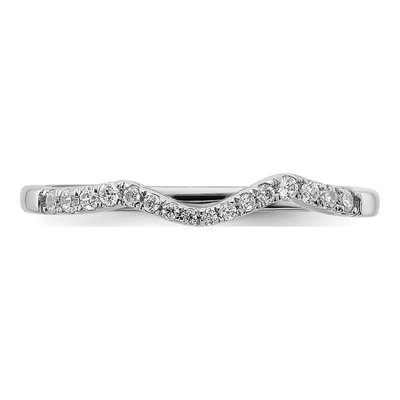 14K White Gold 1/8 ct tw Diamond Contoured Wedding Band – view 5