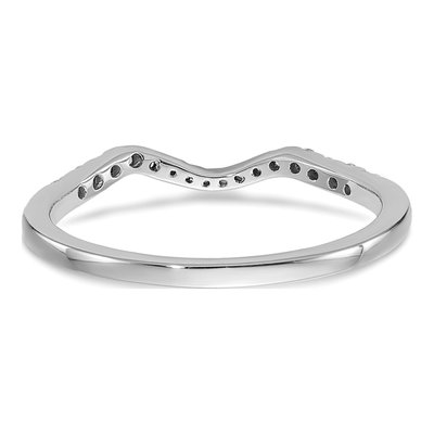 14K White Gold 1/8 ct tw Diamond Contoured Wedding Band – view 6