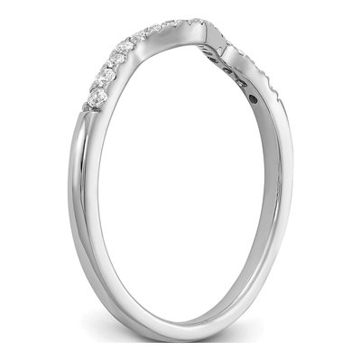 14K White Gold 1/8 ct tw Diamond Contoured Wedding Band – view 7