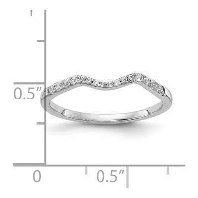 14K White Gold 1/8 ct tw Diamond Contoured Wedding Band – view 8