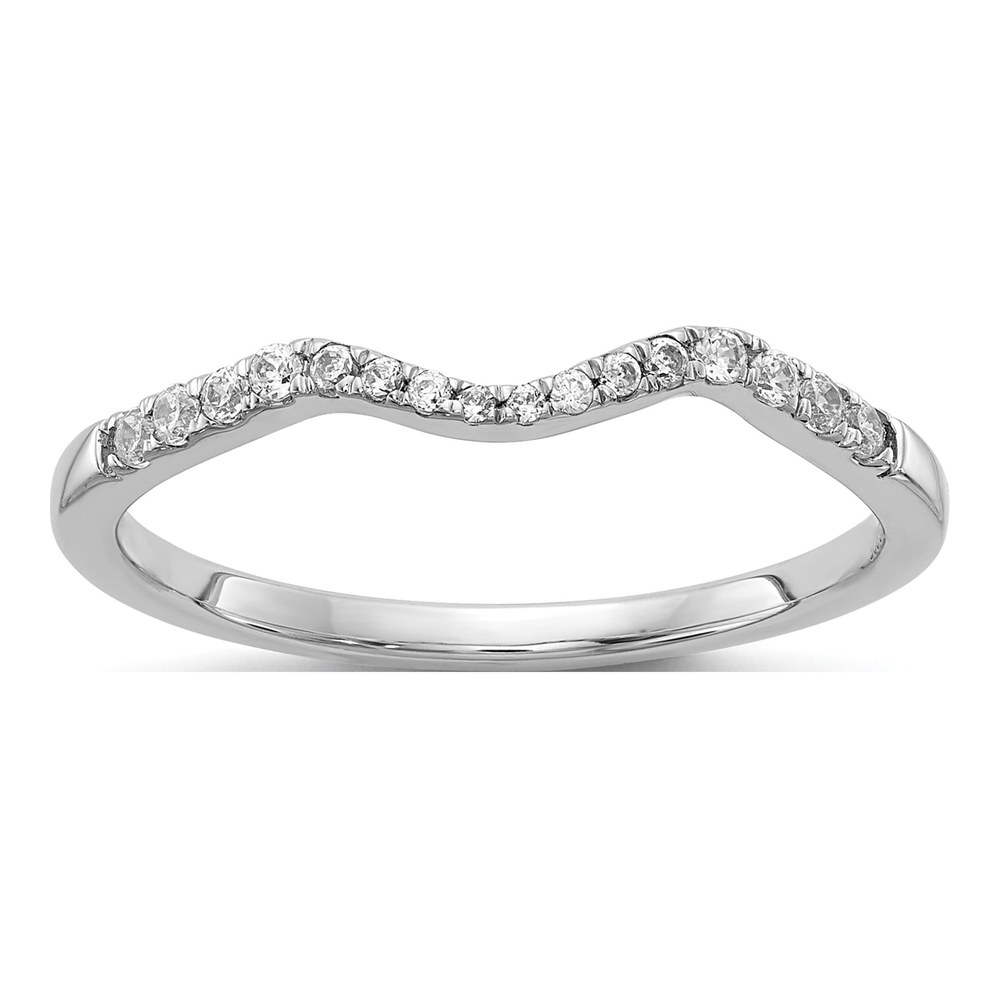 14K White Gold 1/8 ct tw Diamond Contoured Wedding Band