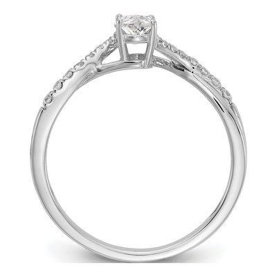 14K White Gold Diamond By-Pass Engagement Ring Semi-Mount – view 2