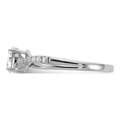 14K White Gold Diamond By-Pass Engagement Ring Semi-Mount – view 3