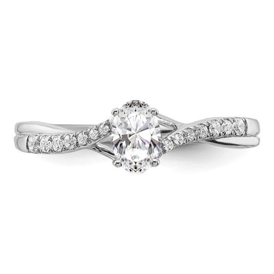 14K White Gold Diamond By-Pass Engagement Ring Semi-Mount – view 4
