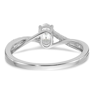 14K White Gold Diamond By-Pass Engagement Ring Semi-Mount – view 5