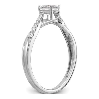 14K White Gold Diamond By-Pass Engagement Ring Semi-Mount – view 6