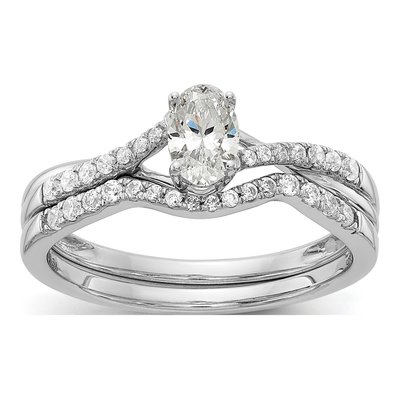 14K White Gold Diamond By-Pass Engagement Ring Semi-Mount – view 7