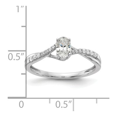 14K White Gold Diamond By-Pass Engagement Ring Semi-Mount – view 8
