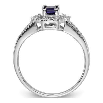 14K White Gold 1/6 ct tw Sapphire & Diamond Ring – view 3