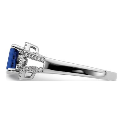 14K White Gold 1/6 ct tw Sapphire & Diamond Ring – view 4