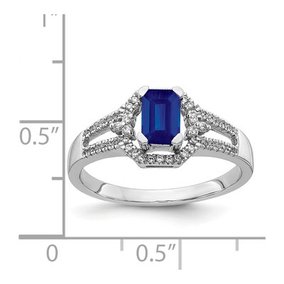 14K White Gold 1/6 ct tw Sapphire & Diamond Ring – view 5