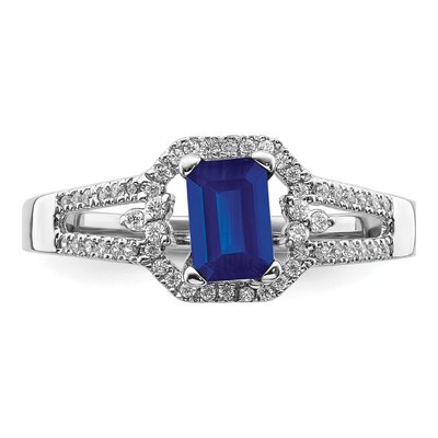 14K White Gold 1/6 ct tw Sapphire & Diamond Ring – view 6
